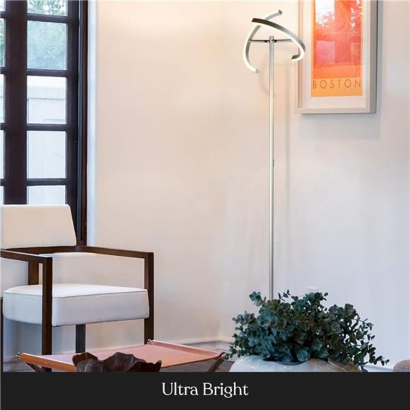 Split Floor Lamp, Modern Bright LED Torchiere Floor Lamp for Offices - Dimmable - Picture 3 of 5